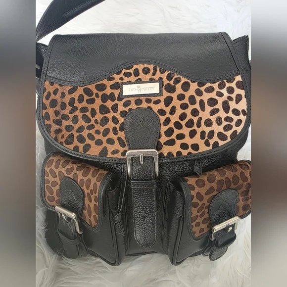 Convertible Backpack With Calf Hair Animal Print - Full Grain Leather - Picture 4 of 13